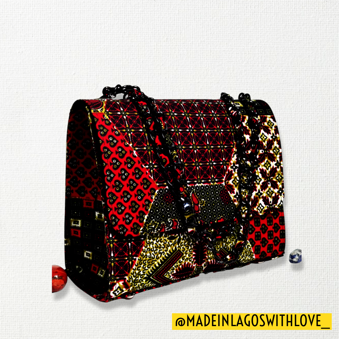 Lagos Midi Ankara Flap Bag