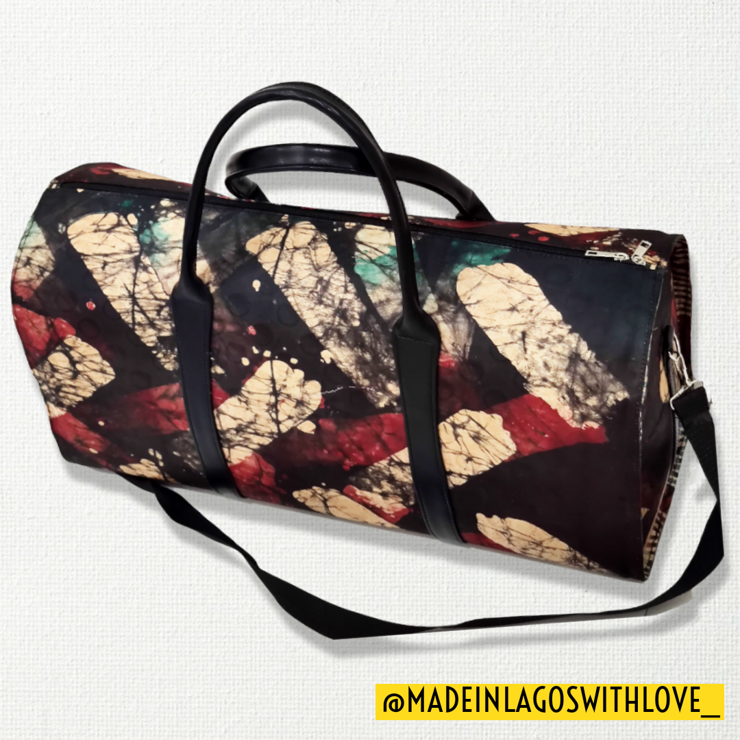 Kuramno Brocade Adire Duffel Bag