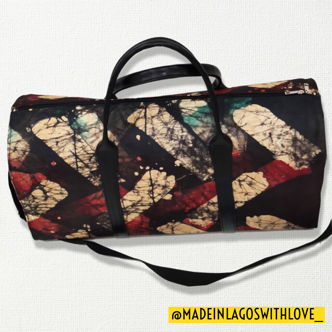 Kuramno Brocade Adire Duffel Bag