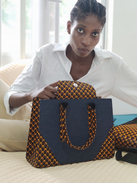 Oko Ankara + Denim Tote - Midi