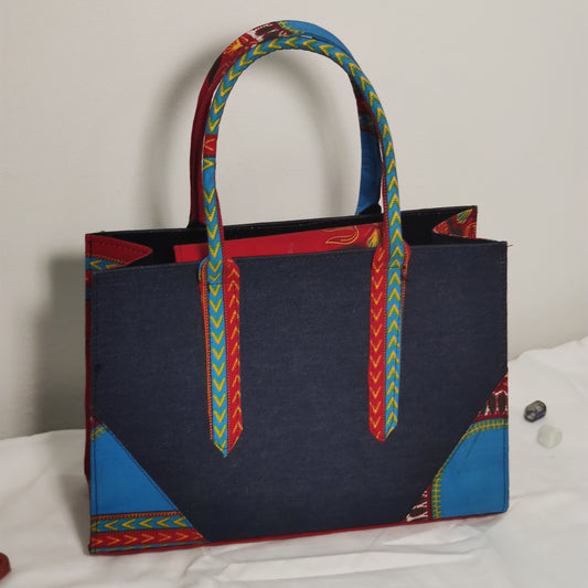 Oko Ankara + Denim Tote - Midi