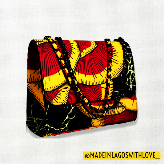 Lagos Midi Ankara Flap Bag